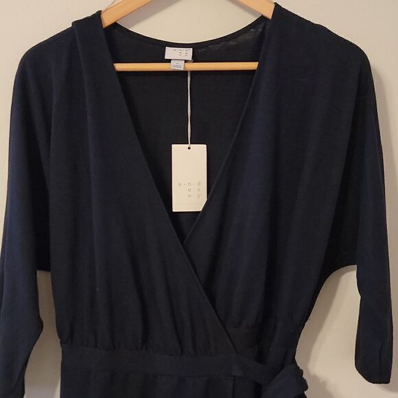A New Day Black Wrap Dress Women's Size Small - Picture 3 of 7